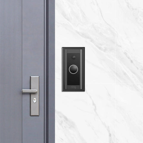 Adhesive Video Doorbell Mount For Video Doorbell Wired 2021 Release, No Drill, installed on a marble wall near a door