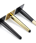 Rock Solid Gold Metal Furniture Legs Set of Four With Slanted Oblique Style 9.8 Inch Height Replacement Feet for Couches and Coffee Tables to Elevate Your Space While Handling Heavy Loads Up to 1000kg Capacity for Instant Home Upgrade in three color variations.