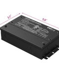 Black 30W Dimmable LED Driver 24V Triac Dimmer Power Supply with dimensions, AC to DC transformer, waterproof IP67 UL listed