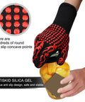 Grill Master Ready Ultimate Heat Resistant BBQ Grilling Gloves With Non Slip Silicone Grip opening a jar