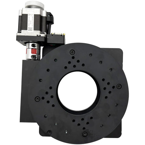 Two Phase Stepper Driver Rotary Stage Handles 4.2 Amps For 42 57 86mm Motors, featuring a black circular plate and motor.