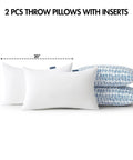 Outdoor Lumbar Pillow Set Of 2 20x12 Inches With Waterproof Inserts In Royal Blue, Fade Resistant Canvas Polyester PU Coated Covers For Patio