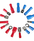 Awesome 200Pcs Red And Blue Insulated Spade Ring Connectors Kit For Pro Crimping Electrical Wire Terminals Assorted Heavy Duty Cable Terminals, red and blue terminals