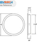 10 Pack Black Closet Door Finger Pulls Two And One Eighth Inch Round Sliding Door Pull With Easy Snap In Installation Universal Fit For Bypass Closet Doors And Furniture Durable Stamped Steel Construction No Nails Required size diagram showing dimensions and installation design.