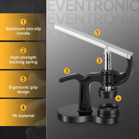Watch press tool with aluminum handle, suitable for 16Pcs Watch Press Tool Set With Back Case Closer, features ergonomic design.