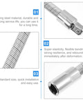 Flexible Socket Extension Bar Half Inch Ratchet Extension Rod With Springy Soft Shaft for Socket Wrench Drive, steel detail