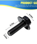 M6x24mm Hella Tough Auto Body Bolts Kit With Washers, Rock Solid Hex Head Fasteners for fenders bumpers hoods, showing size dimensions.