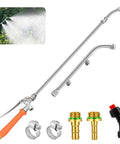Heavy Duty Sprayer Wand With Three Nozzles For Flexible Garden And Lawn Care, hose clamps, brass barbs, and metal handle