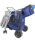 Beach Cart With Big Sand Wheels For Easy Sand Haul Wide Wheel Wagon Includes Insulated Cooler Bag Body Board And Umbrella Holder 100 Lb Capacity