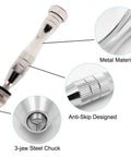 Rock Solid Aluminum Hand Pin Vise Kit Hella Tough with 3-jaw steel chuck and anti-skip design for micro drill bits.