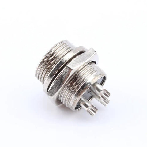 Beefy 3 Pin Aviation Plug Socket Set For Panel Mount, Metal Wire Connector with Screw Type Male Contacts, 400V 5A, Industrial Use