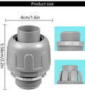 Twenty Pack Half Inch Liquid Tight Connectors Tough As Nails Nylon Flexible Conduit Fittings showing size 4cm and 5.58cm.