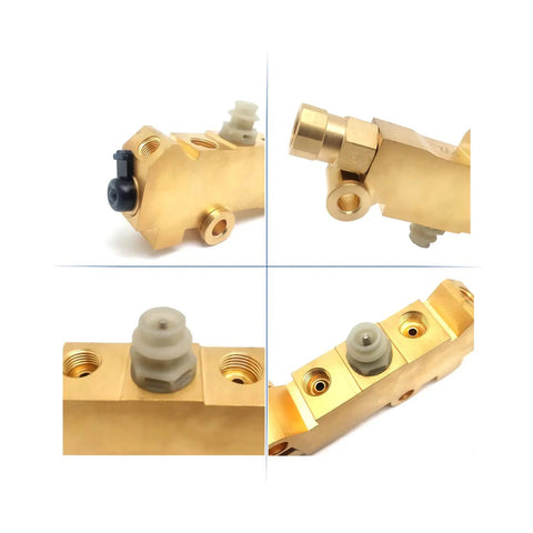 Handcrafted Brass Proportioning Valve Delivering Rock Solid Hydraulic Control, showcasing connections and finish details.