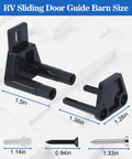 RV Sliding Door Guide Kit, Barn Door Floor Guide And Adjustable Wall Mount Sliding Door Guide With Screws, Black 2-Pack