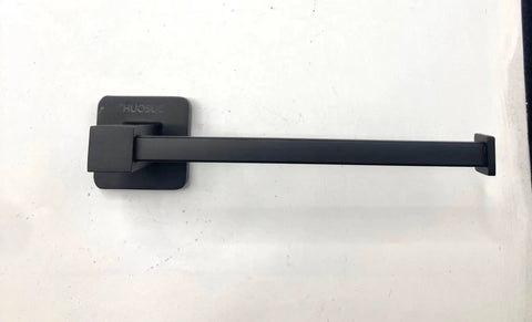 Matte Black 4 Piece Bathroom Hardware Set With 17 Inch Towel Bar, Towel Ring, Toilet Paper Holder And Wall Hook on white background