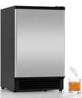 Drainless Under Counter Ice Maker 15 Inch Wide With 12 Lb Storage Crescent Ice No Drain Needed Stainless Steel Freestanding Ice Maker