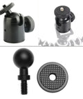 17mm Ball Head Converter With One Quarter Inch Universal Screw For Tripods Magnetic Suction Cup Car Mounts And Phone GPS Camera Brackets 360 Degree Panoramic Rotation Perfect For Multi Angle Shots with parts and details