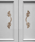 Vintage Zinc Alloy Cabinet Handles Set With Antique Silver Finish on white cabinets, European style carved drawer pulls.