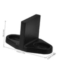 Sliding Barn Door Floor Guide Rail Low Profile Hardware Swing Stopper, durable steel, black, shown in free-standing view