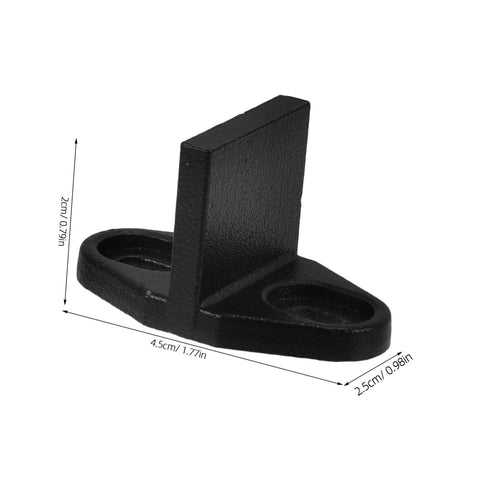 Sliding Barn Door Floor Guide Rail Low Profile Hardware Swing Stopper, durable steel, black, shown in free-standing view