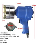 Heavy Duty Pneumatic Barrel Crimpie Sealer For 55 Gallon 200L Oil Drums in blue with 75mm diameter sealing head.