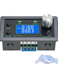Front view of PWM DC Motor Speed Controller 12V To 30V 10A Variable Speed Regulator with knobs and display, includes connecting cables