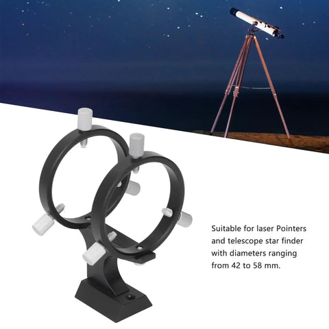 Finder Scope Mount For Telescopes Adjustable Bracket With Fixing Ring And 1/4 Inch Screw shown with telescope in background