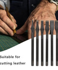Pro Grade Leather Prong Chisel Set With Six Slot Punch Tips For Belts Wallets And Bags Dope Polished Finish And Smooth Cutting Edges