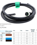 Industrial Automation M12 A Coded 4 Pin Female Cable For Sensor Encoder Actuator Open End 20m Length Supports DeviceNet CANopen