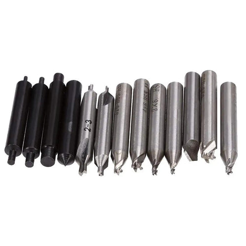 Pro Grade Key Cutting Machine Drill Bits Set 13 Pack For Vertical Cutting Tools Heavy Duty HSS AL Cutter Bits in various sizes