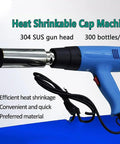 Efficient UILMLIO Handheld Heat Shrink Gun With Adjustable Dual Speed Settings, 50mm Stainless Steel Nozzle for quick sealing.