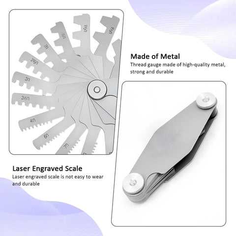 29 Degree Acme Screw Pitch Gauge 16 Piece Stainless Steel Tool Set For T Thread Measuring And Cutting Handy Reference For Machinists And DIY Pros For Home Workshop Projects And Repairs
