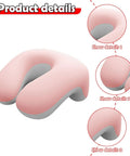 Desk Nap Pillow With Memory Foam Neck Support, Breathable Removable Cover, Versatile Headrest, detailed pink and white cushion