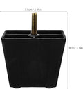 Eight Piece Square Adjustable Furniture Legs Black With Threaded Shafts And Leveling Pads Three Inch Plastic And Metal Couch Feet, 8-piece black leg 8 cm tall