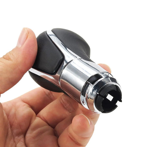 Upgrade Your Drive With This Durable Car Interior Shifter Head Transmission Gear Shift Lever Knob That Boasts A Super Comfy Grip And Sleek Metal Plastic Build For Easy Direct Install No Mods Needed On Many Models, black metal plastic gear shift knob