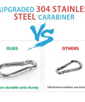 Premium Aircraft Grade Aluminum Flag Pole Rings With Smooth 360 Anti Wrap Swivels And Tough As Nails Carabiner Clip comparison image