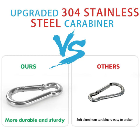 Premium Aircraft Grade Aluminum Flag Pole Rings With Smooth 360 Anti Wrap Swivels And Tough As Nails Carabiner Clip comparison image