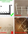Comparison of matte black over the door hook rack with 12 heavy-duty hangers against weaker alternatives.