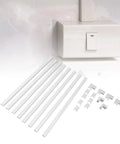 Super Slick Peel And Stick Cable Raceway Cover For TV And Office Walls Strong Adhesive Cord Hider Kit with cable management pieces.