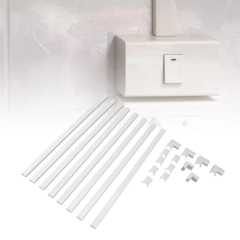 Super Slick Peel And Stick Cable Raceway Cover For TV And Office Walls Strong Adhesive Cord Hider Kit with cable management pieces.