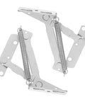 80 Degree Heavy Duty Scissor Hinges for Cabinets and Sofas, Cold Rolled Steel Lift Up Folding Brackets, silver metallic finish