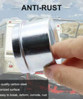 2.75 Inch Trailer Hub Bearing Dust Caps Kit With 4 Pack Rubber Plugs, showing anti-rust carbon steel cap for RV trailers