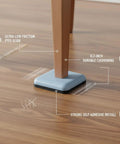 Blue PTFE Furniture Sliders Self Adhesive Floor Protectors for hardwood and laminate floors under table leg, showcasing features.