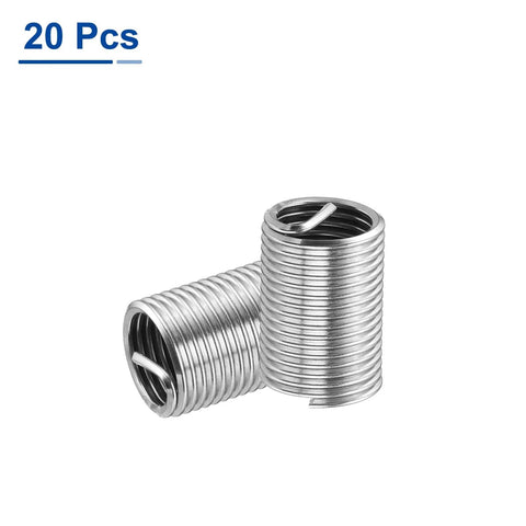 20 Pcs Wire Thread Inserts M10 X 1.25 Helical Type Coiled Thread Repair Kit 304 Stainless Steel Corrosion Resistant Durable 2.5D