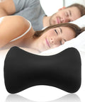 Comfy Microbead Roll Pillow 15 by 8 Inch Squishy Cushion for Neck and Back Support shown with sleeping couple.