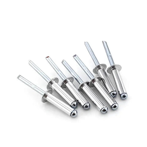 Mushroom Head Blind Rivets Kit 500 Pcs Pop Rivets Assortment M3.2 M4 M5 For Quick Tooling With Manual Or Pneumatic Rivet Gun Tough Vibration Resistant Fastening Set, silver rivets