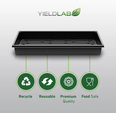 10x20 Inch Black Plastic Propagation Trays 10 Pack For Plant Propagation Seedlings Microgreens Soil And Hydroponics No Drain Holes