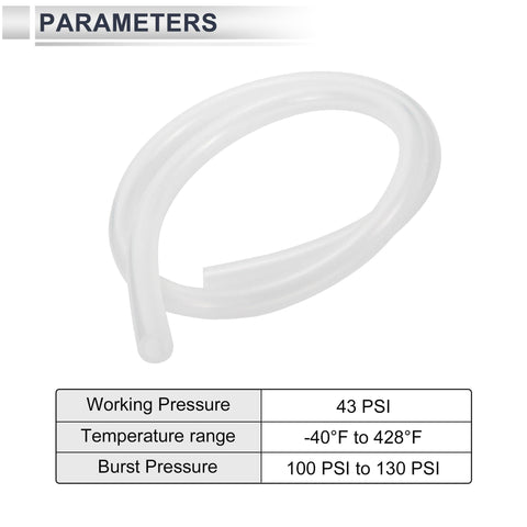 Silicone Vacuum Hose For Cars High Temperature Clear Tubing 3.3 Ft Long 3/8 Inch Inner Diameter 10mm 2.5mm Wall Thickness