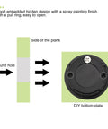 Installation guide for Flush Pull Ring Handle 40x10mm Black Zinc Alloy Drawer And Cabinet Door Pull with screw holes and diagram