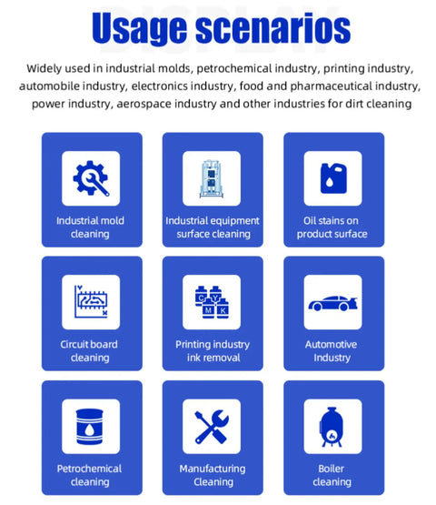 Usage scenarios for Portable Heavy Duty Dry Ice Blasting Machine For Auto Engine Degreasing And Garage Floor Decontamination.